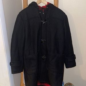 RARE Vintage 1990s Super Warm Hooded wool Jacket Peacoat